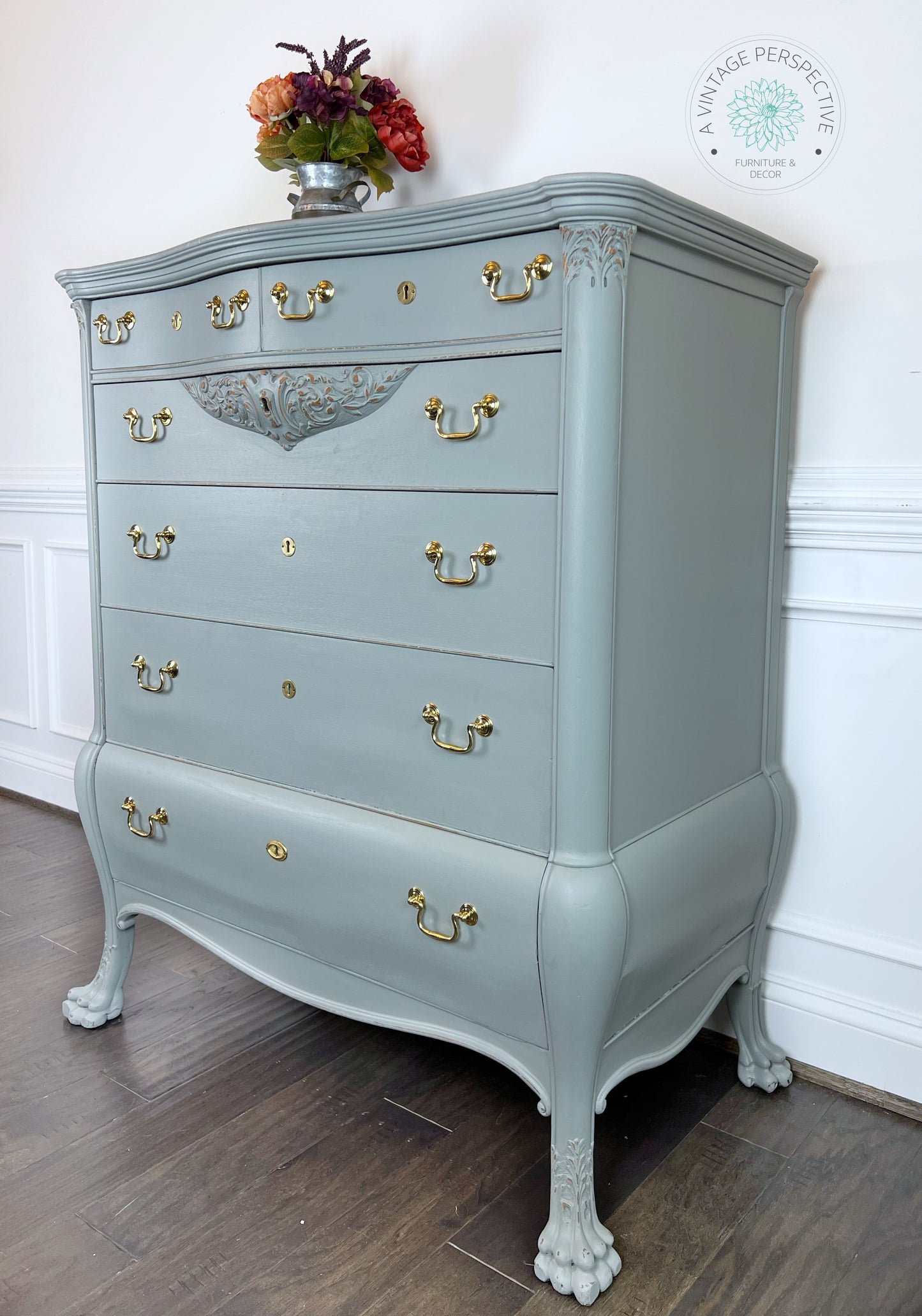 Romantic French Dresser | Antique Dresser | Antique Bureau | Vintage Chest of Drawers | Tall Vintage Dresser | Farmhouse Dresser
