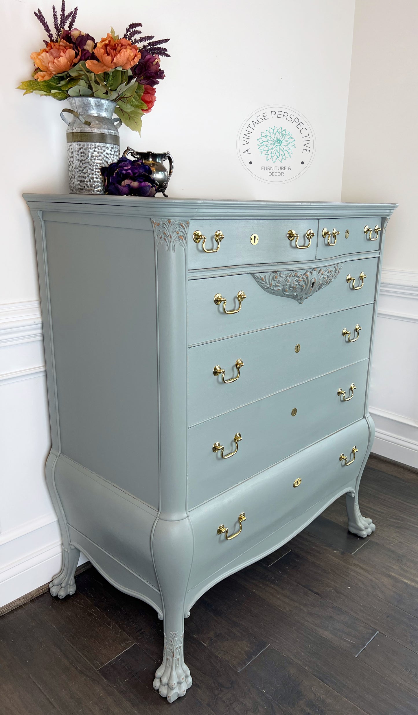 Romantic French Dresser | Antique Dresser | Antique Bureau | Vintage Chest of Drawers | Tall Vintage Dresser | Farmhouse Dresser