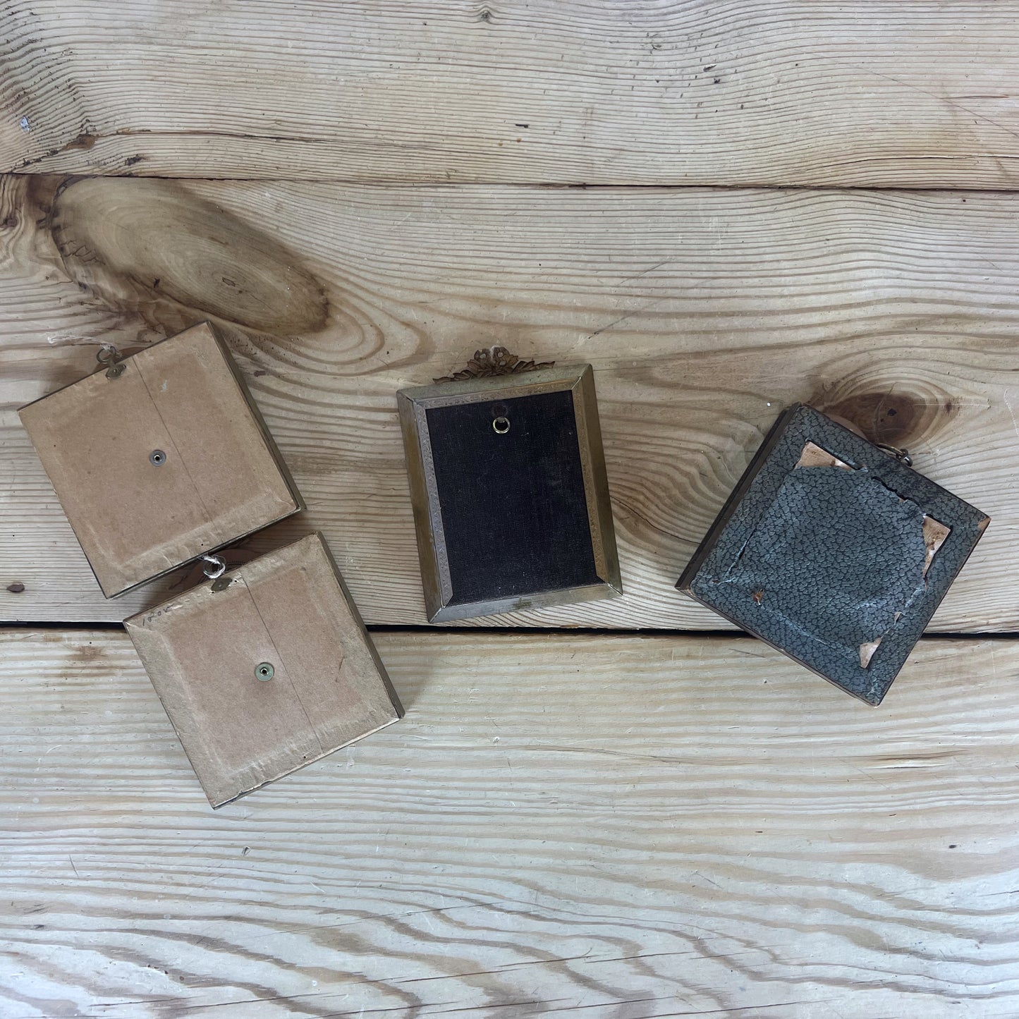 Vintage Porcelain Fragonard Courting Couple & Cameo Miniatures | Velvet-Lined Gilt Frames