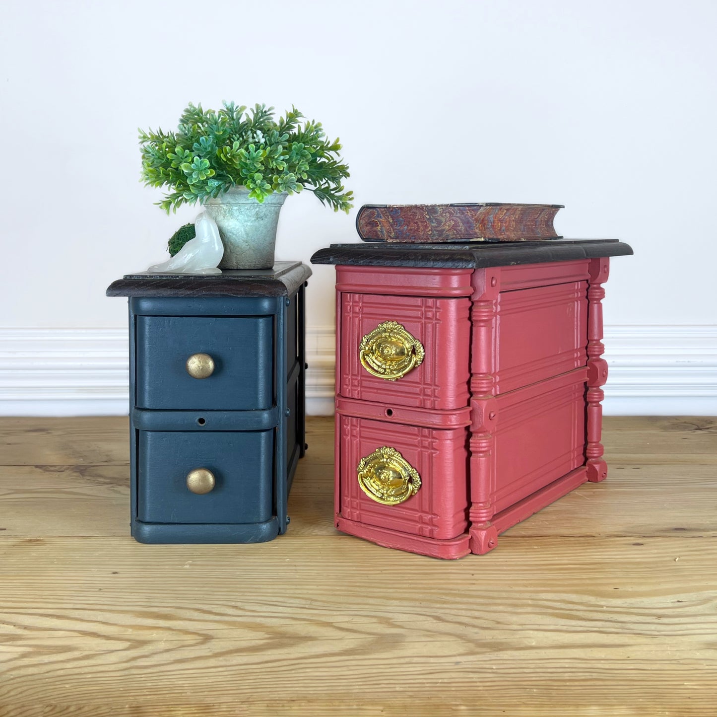 Antique Sewing Cabinet Drawers | Apothecary Drawers | Vintage Sewing Machine Drawers | Wood Sewing Cabinet | Rustic Tabletop Cabinet