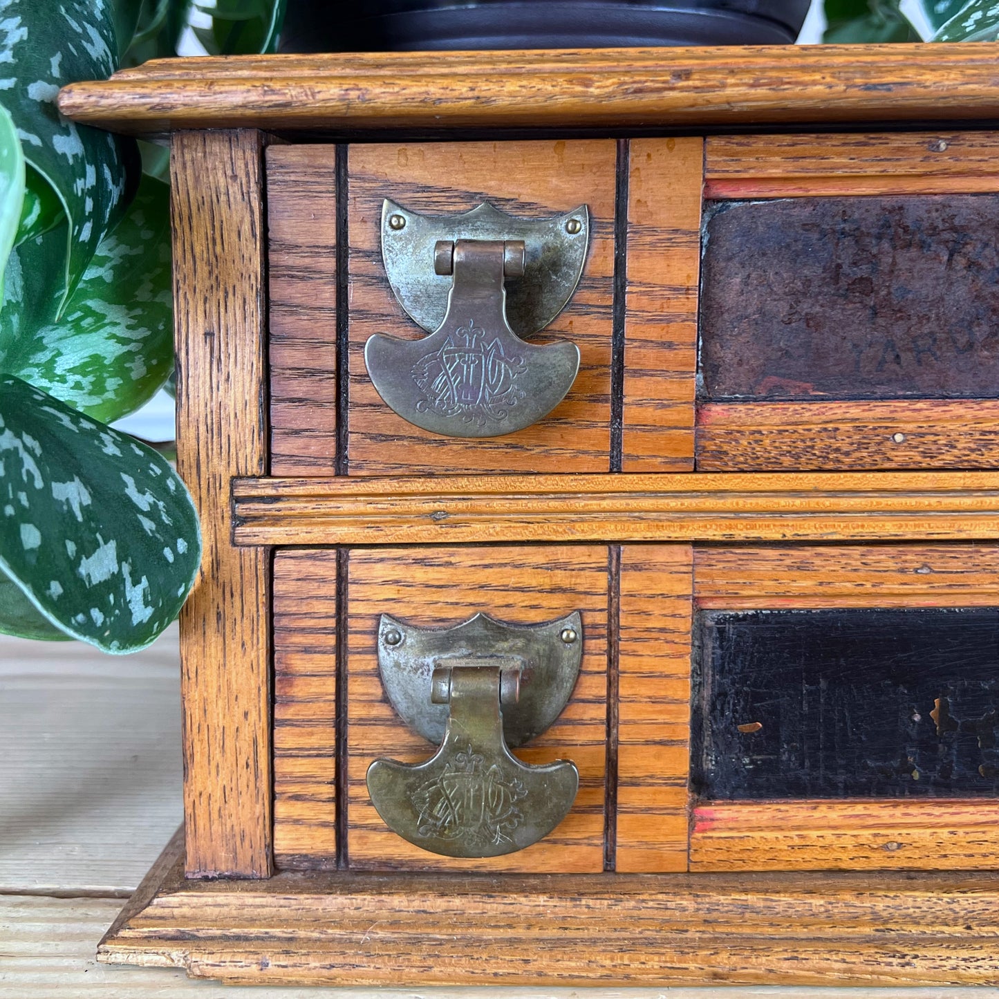 Antique J. & P. Coats Oak Spool Cabinet | Antique Spool Cabinet Drawers | Antique Apothecary Drawers | Vintage Spool Cabinet | Rustic Tabletop Cabinet