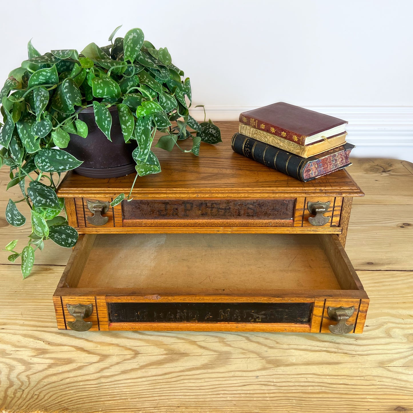 Antique J. & P. Coats Oak Spool Cabinet | Antique Spool Cabinet Drawers | Antique Apothecary Drawers | Vintage Spool Cabinet | Rustic Tabletop Cabinet