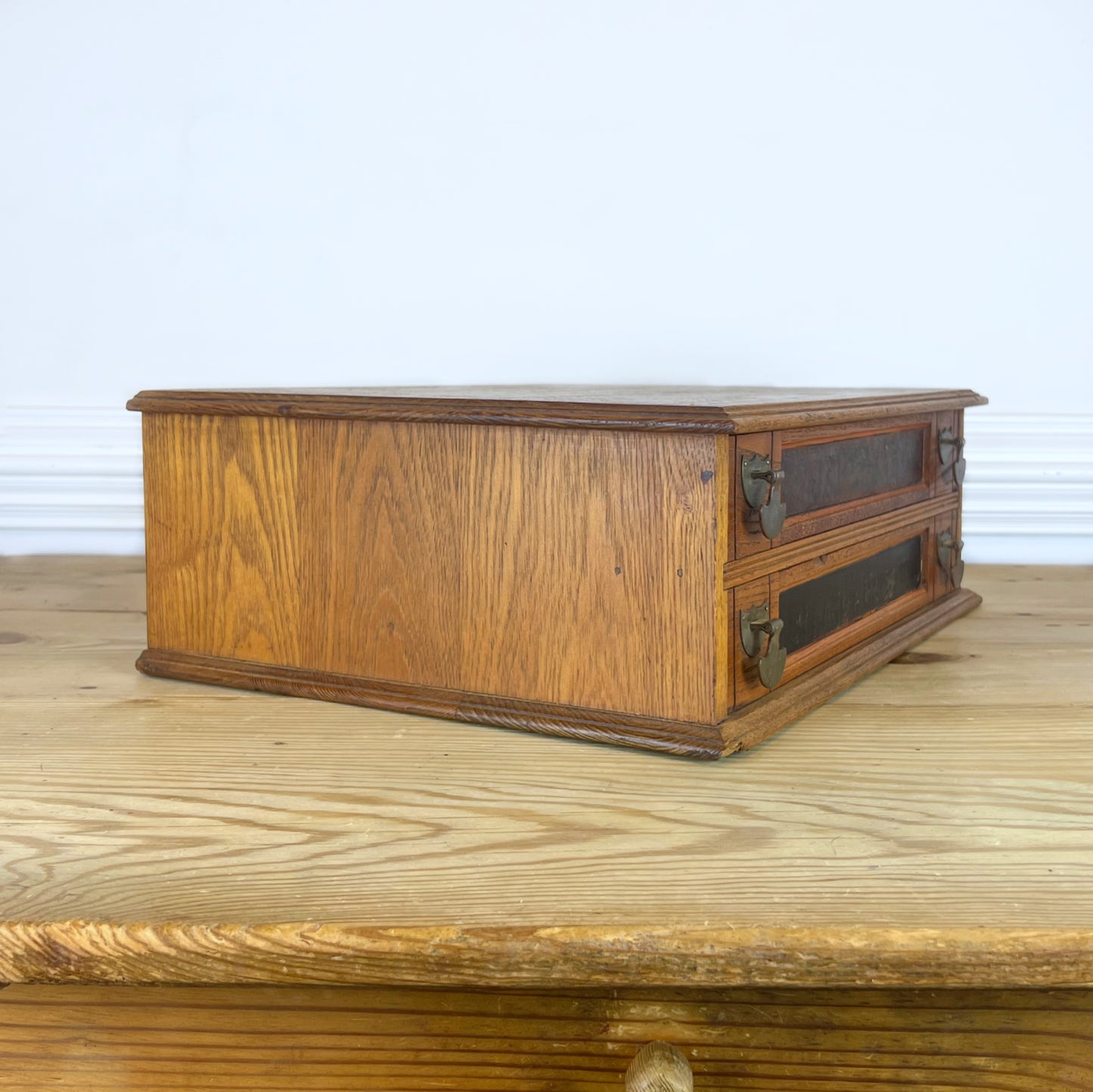 Antique J. & P. Coats Oak Spool Cabinet | Antique Spool Cabinet Drawers | Antique Apothecary Drawers | Vintage Spool Cabinet | Rustic Tabletop Cabinet