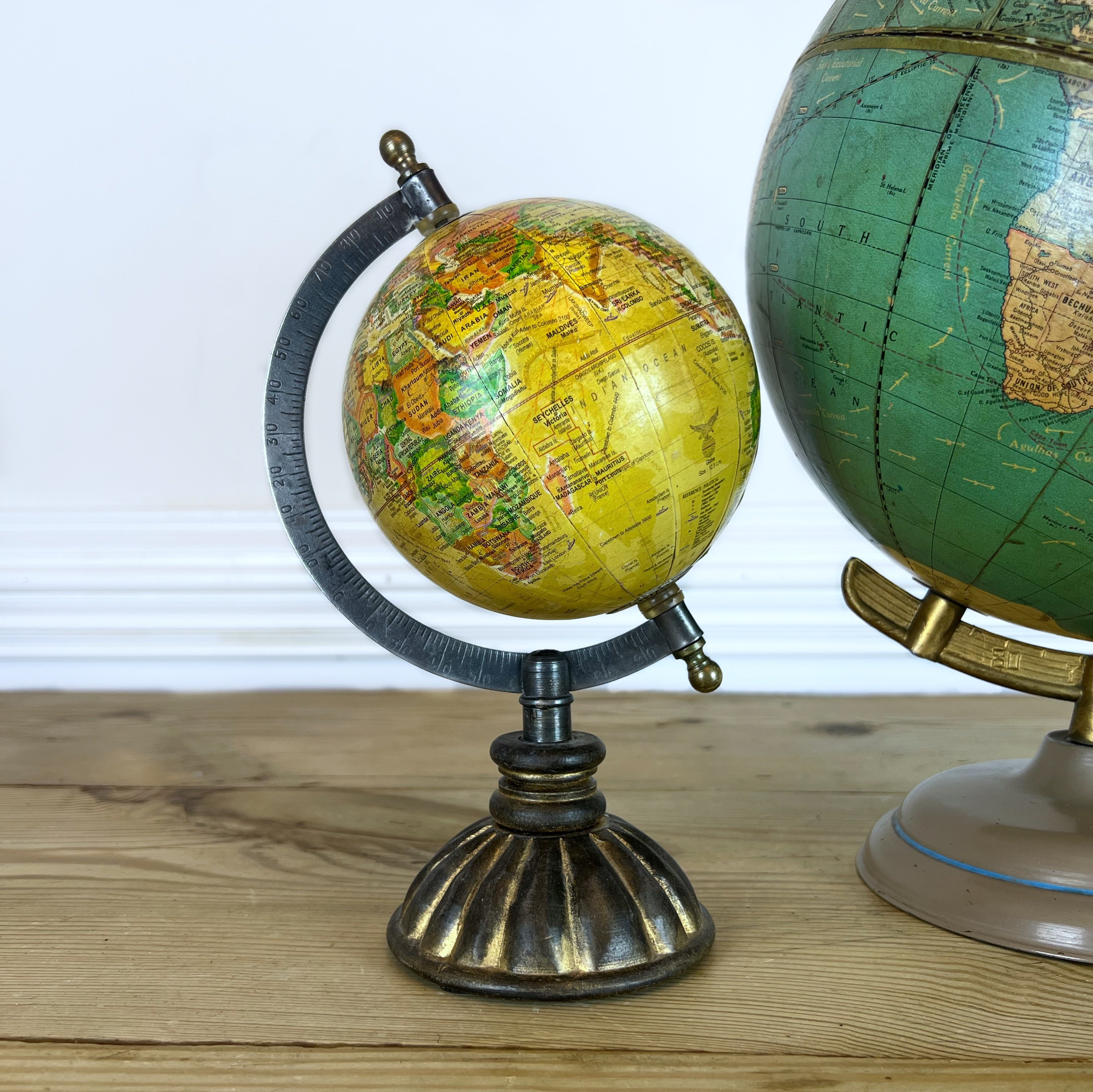 Vintage 10.5 Inch Terrestrial Globe by The George F. Cram Co. (c